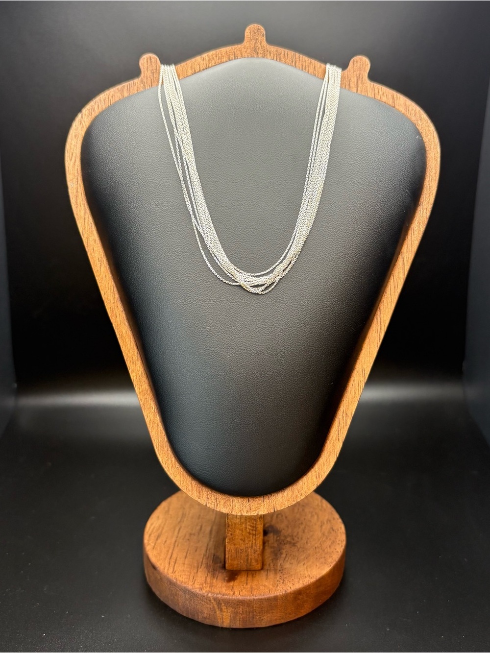 Vintage 925 Sterling Silver 10 Strand Layered Chain Necklace Y2K Minimalist